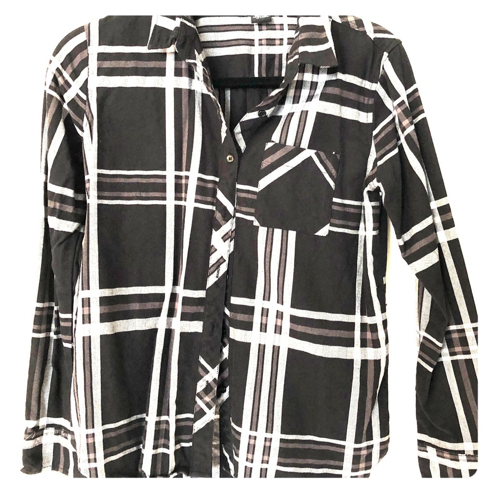 Black and white plaid shirt